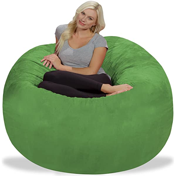 Chill Sack Bean Bag Chair: Giant 5' Memory Foam Furniture Bean Bag - Big Sofa with Soft Micro Fiber Cover - Navy Microsuede - Navy