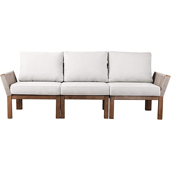 SEI Furniture AMZ0139801DO Brendina Outdoor Sofa, Natural, White