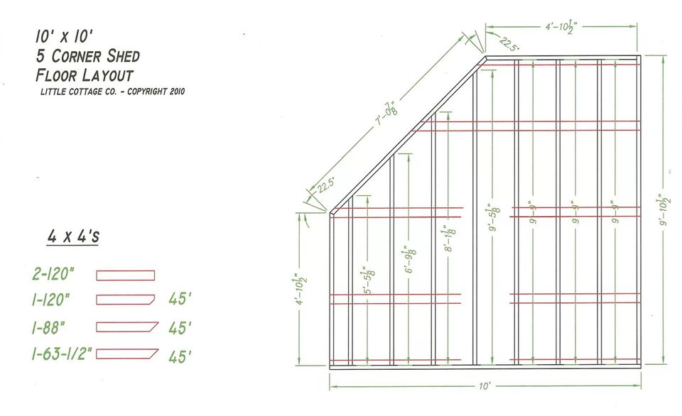 【Storage Shed】Colonial 10 ft. W x 10 ft. D Wooden Storage Shed