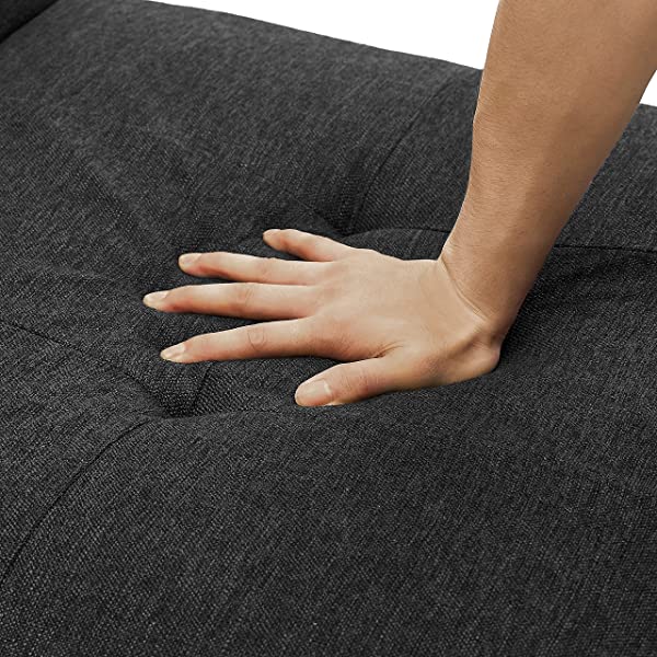 4-in-1 Sleeper Sofa Bed, HABITRIO Solid Wood Frame Polyester Upholstered Seating Couch w/A Pillow, Work As Ottoman, Single Chair, Sofabed and Chaise Lounge, Fit for Living Room, Bedroom (Grey)