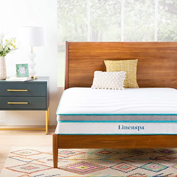 Linenspa 8 Inch Memory Foam and Innerspring Hybrid Medium-Firm Mattress -Full Mattress Full 8 Inch Mattress Only