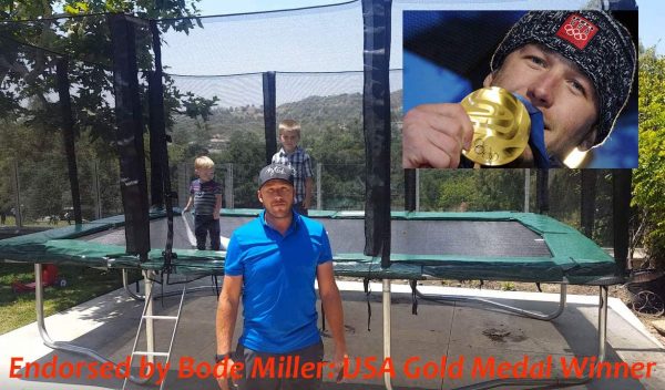 Gymnastic Outdoor Adults Kids Rectangle Trampoline with Net Enclosure – High Performance Commercial Grade Heavy Weight Jumping Capacity