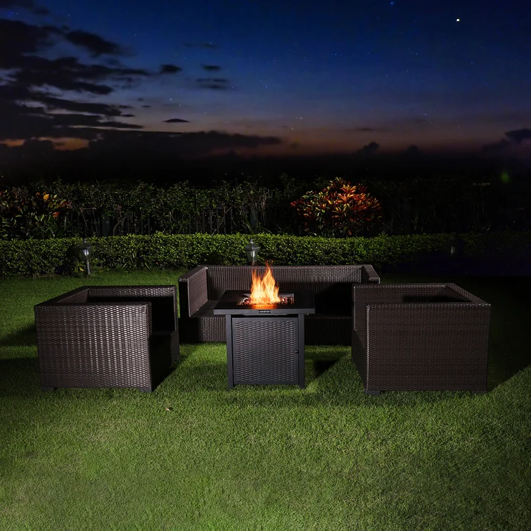 25'' H x 28'' W Propane Outdoor Fire Pit Table