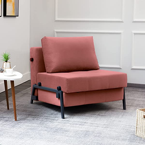 Vonanda Sofa Bed, Folding Velvet Sleeper Sofa, Modern Sleeper Chair Bed with Hidden Legs and Sturdy Frame for Small Living Space, Velvet Hunter Green