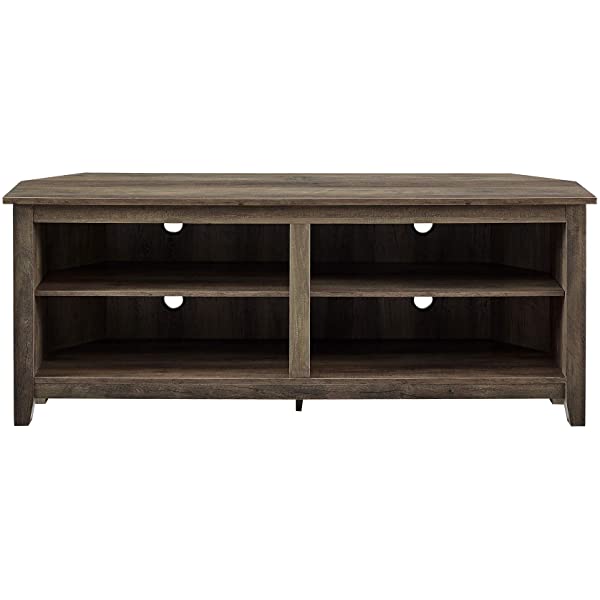 Walker Edison Wren Classic 4 Cubby TV Stand for TVs up to 65 Inches, 58 Inch, Black Black 58 InchTV Stand