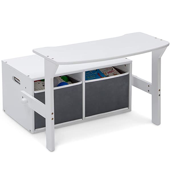 Delta Children MySize Kids Convertible Activity Bench, Bianca White Bianca White MySize