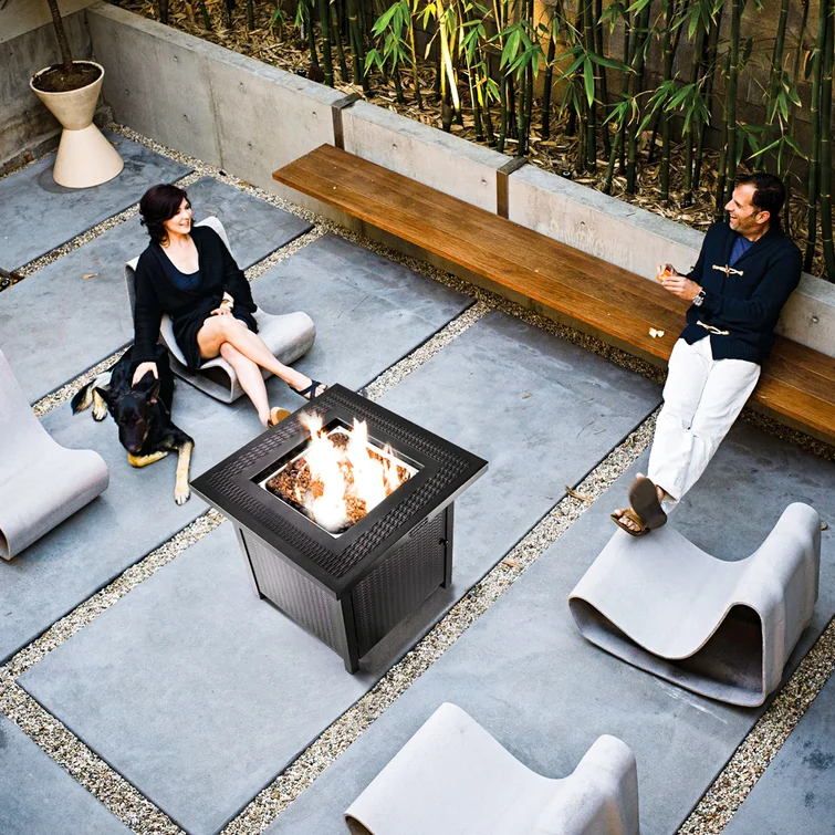 25'' H x 28'' W Propane Outdoor Fire Pit Table