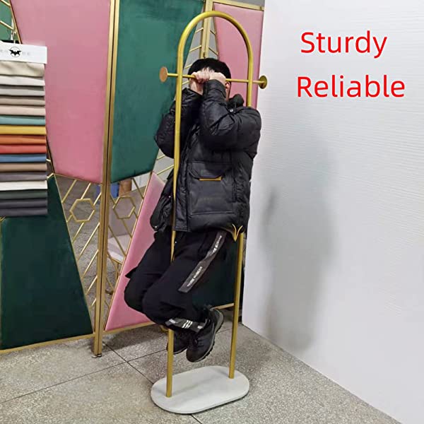 MEYTNA Modern and Simple Coat Racks Shaped Like n, Marble Base Metal Bracket, for Entryway Hallway Office or BedroomHome Coat Hanger Stand, Coat Hanger Hat Hanger, Scarf Hanger, Jacket Hanger Golden