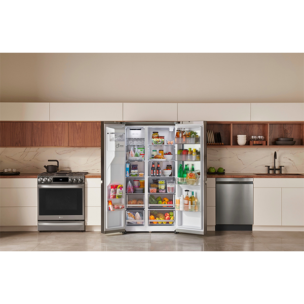 LG-27Cu. Feet Side-by-Side Smart Refrigerator with Craft Ice - Stainless Steel