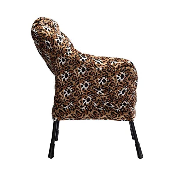 AbocoFur Modern Large Cotton Fabric Lazy Chair，Accent Contemporary Lounge Chair, Single Steel Frame Leisure Sofa Chair with Armrests and A Side Pocket, Beige