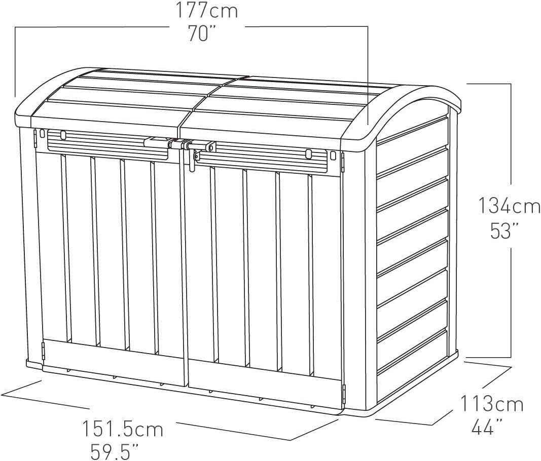 Keter Store It Out Ultra Outdoor Garden Storage Shed, 177 x 113 x 134 cm - Beige and Brown