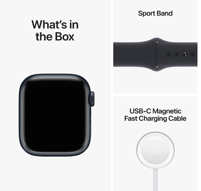 Apple Watch Series 8 [GPS 41mm] Smart Watch w Midnight Aluminum Case with Midnight Sport Band