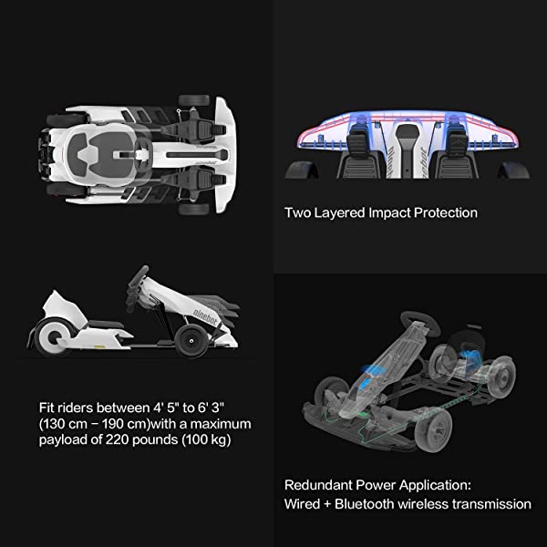 Segway Ninebot Electric GoKart Pro and Gokart Bundle, Outdoor Race Pedal Go Karting Car for Kids and Adults, Adjustable Length and Height, Ride On Toys Gokart Pro (with Ninebot S MAX)