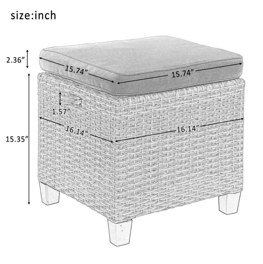 5 Piece Terrace Furniture Set Outdoor Conversation Dining Table and Chairs