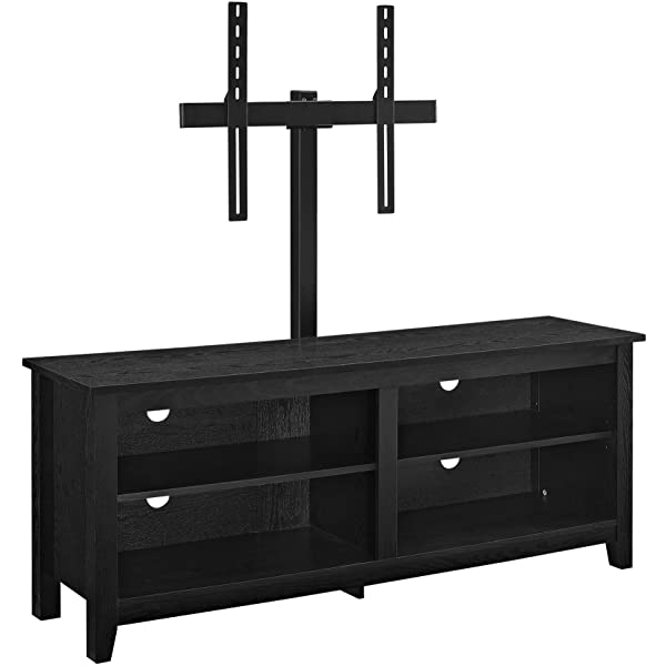 Walker Edison Wren Classic 4 Cubby TV Stand for TVs up to 65 Inches, 58 Inch, Black Black 58 InchTV Stand