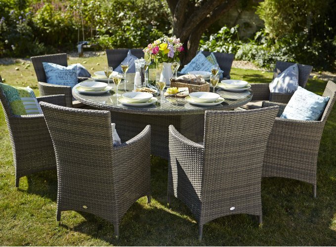WICKER SOFA SET WITH METAL UMBRELLA 1.2M/ GRAY COLOR RATTAN AND CREAM CUSHION SPUM POLYESTER 10CM THICKNESS
