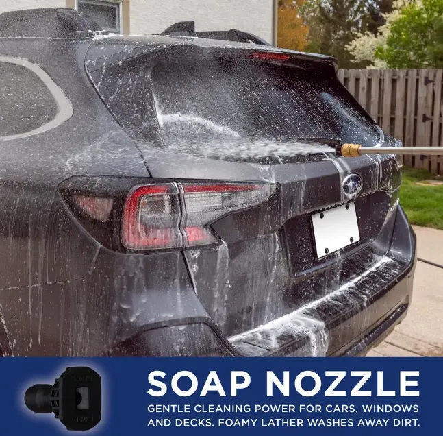 3400 PSI 2.6 GPM Gas Powered Axial Cam Pump Cold Water Pressure Washer with Soap Tank and 5 Quick Connect Tips