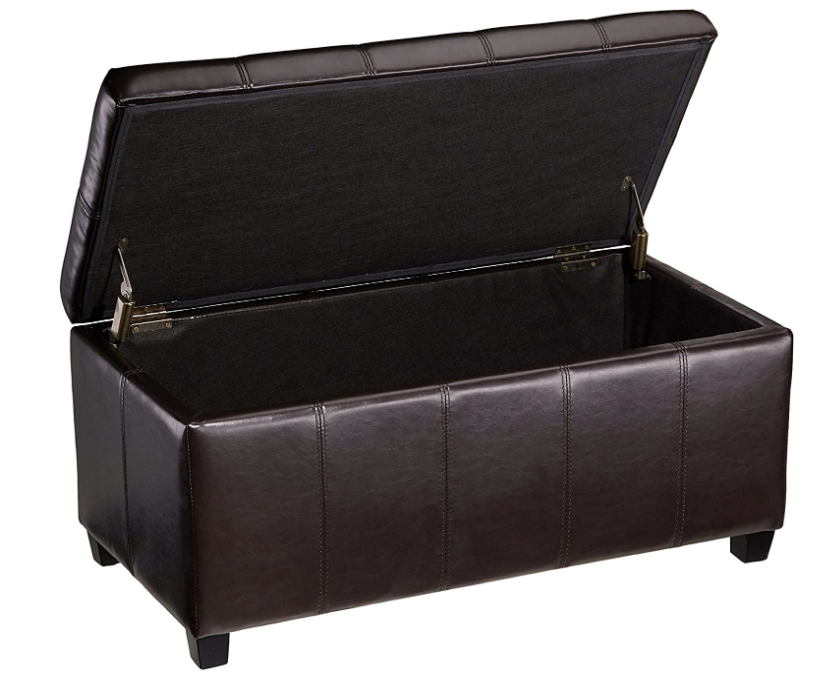 FIRST HILL FHW Marion Rectangular Storage Ottoman, Russet Brown