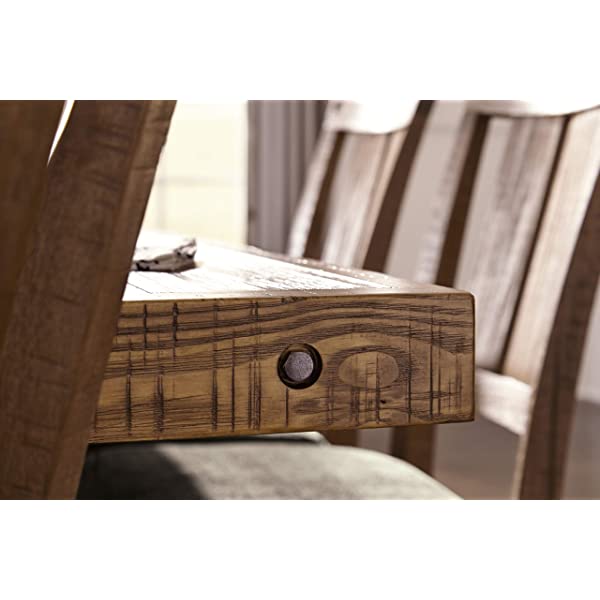 Signature Design by Ashley Dining Table, Sommerford, Summerford & Design - Sommerford Dining Side Chair - Set of 2 - Casual - Brown Upholstery - Black Wood Frame Sommerford Table + Dining Side Chair, Black Wood Frame