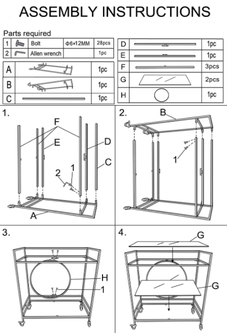 Large Gold Rolling Bar Cart with 2 Mirrored Shelves, Wine Drink Trolley Cart with Lockable Wheels, Suitable for Kitchen, Club, Living Room, 36