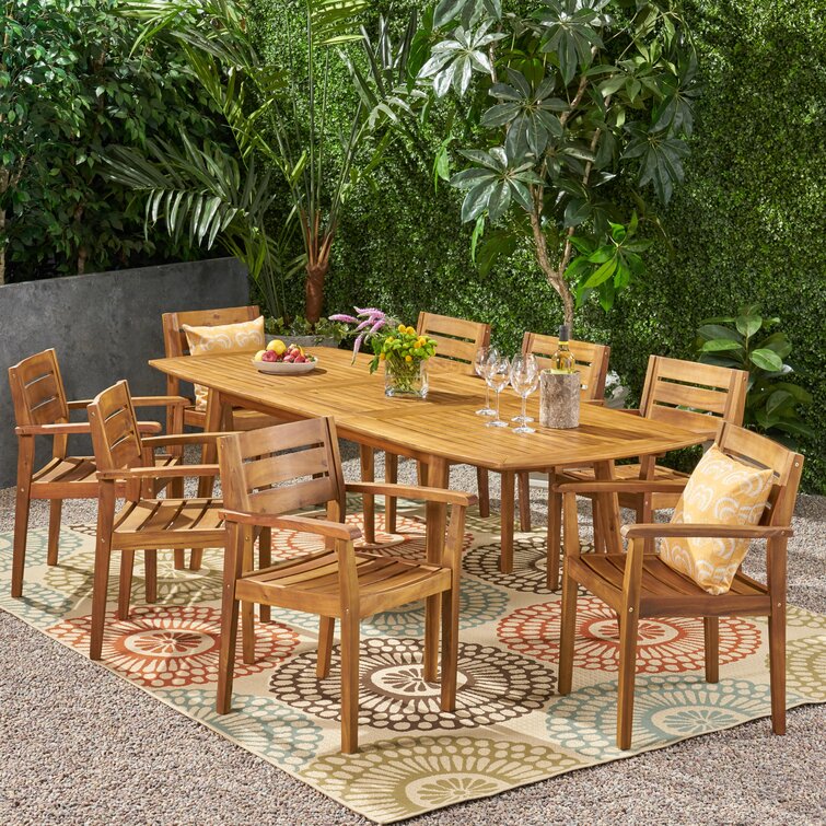 Maldonado 8 - Person Rectangular Extendable Outdoor Dining Set