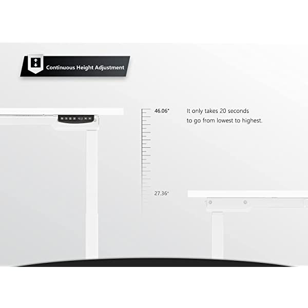 FEZIBO Dual Motor L-Shaped Electric Standing Desk, 48 Inches Height Adjustable Corner Desk, Full Sit Stand Home Office Table with Splice Board, Black Frame/Rustic Brown Top