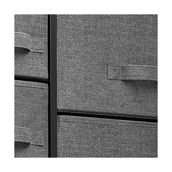 7 Drawers Dresser - Furniture Storage Tower Unit for Bedroom, Hallway, Closet, Office Organization - Steel Frame, Wood Top, Easy Pull Fabric Bins Gray/White Gray / White