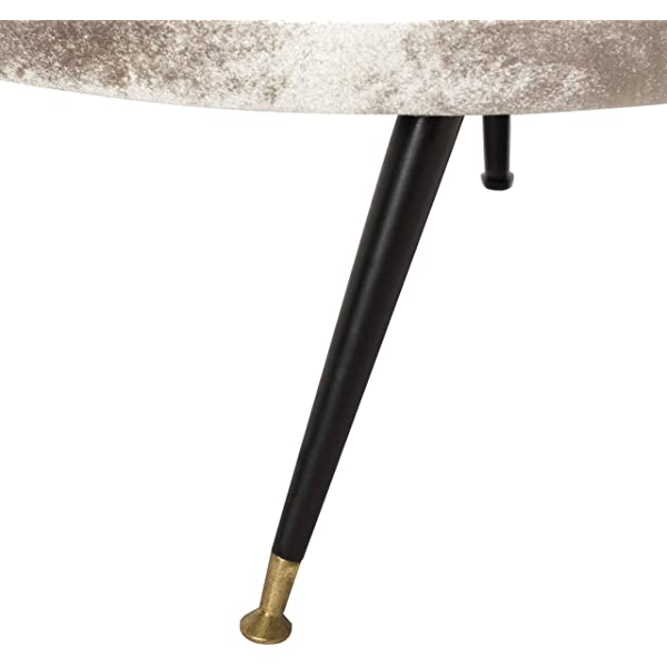 Safavieh Couture Home Evangeline Modern Glam Champagne Velvet and Black Parisian Sofa Champagne/Black