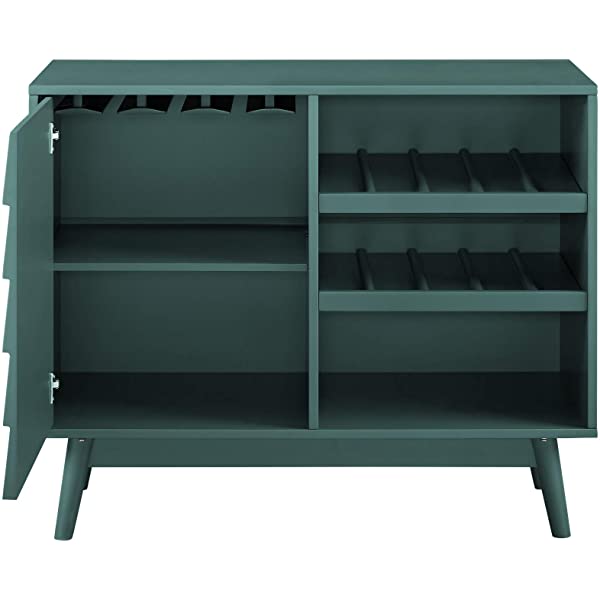 Walker Edison Charlotte Classic Glass Door Storage Buffet, 52 Inch, Espresso Espresso 52 Inch