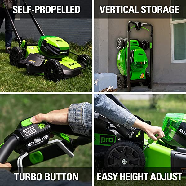 Greenworks Pro 80V 21 inch Cordless Push Lawn Mower, Includes Two 2Ah Batteries and Charger, GLM801601 (2) 2Ah Batteries Push