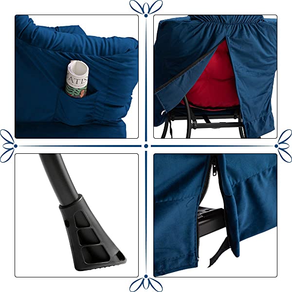 AbocoFur Modern Large Cotton Fabric Lazy Chair，Accent Contemporary Lounge Chair, Single Steel Frame Leisure Sofa Chair with Armrests and A Side Pocket, Beige