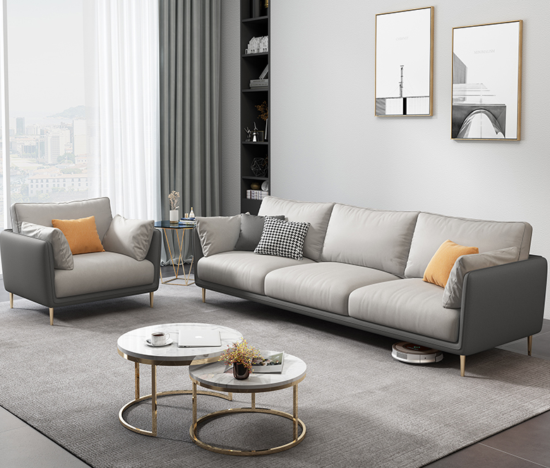 Light luxury technology cloth three-seat sofa small apartment Nordic living room double latex simple modern disposable sofa