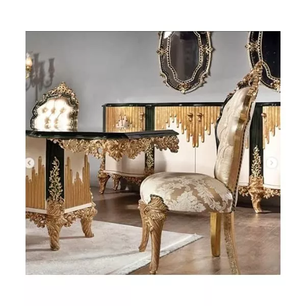 Living Room Set with Dinning Table and Chair with Console and Two Mirrors