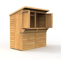 Outdoor Garden Bar, 6' x 3' Forest Wooden Shiplap Pent Garden Bar