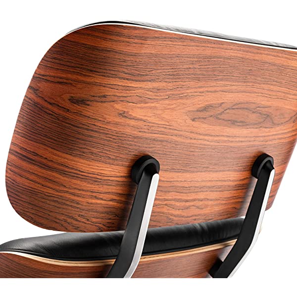 Mid Century Lounge Chair and Ottoman, Modern Chair Classic Design, Top Grain Leather Palisander Wood, Heavy Duty Base Support for Living Room, Study, Lounge, Office (Nomal, Style1-1) Nomal Style1-1