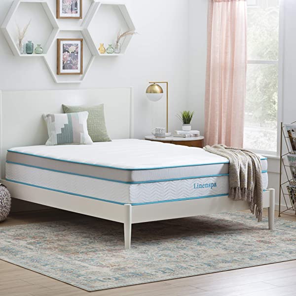 Linenspa 8 Inch Memory Foam and Innerspring Hybrid Medium-Firm Mattress -Full Mattress Full 8 Inch Mattress Only