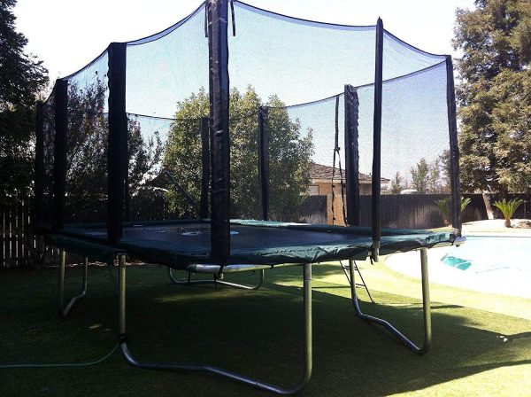 Gymnastic Outdoor Adults Kids Rectangle Trampoline with Net Enclosure – High Performance Commercial Grade Heavy Weight Jumping Capacity