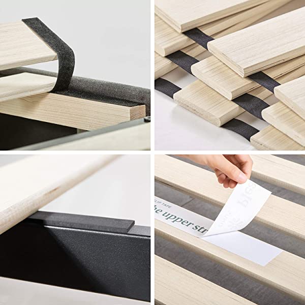 Zinus Dachelle Upholstered Platform Bed Frame / Mattress Foundation / Wood Slat Support / No Box Spring Needed / Easy Assembly, Queen, Platform Bed Only, Dark Grey Dark Grey Queen Platform Bed Only