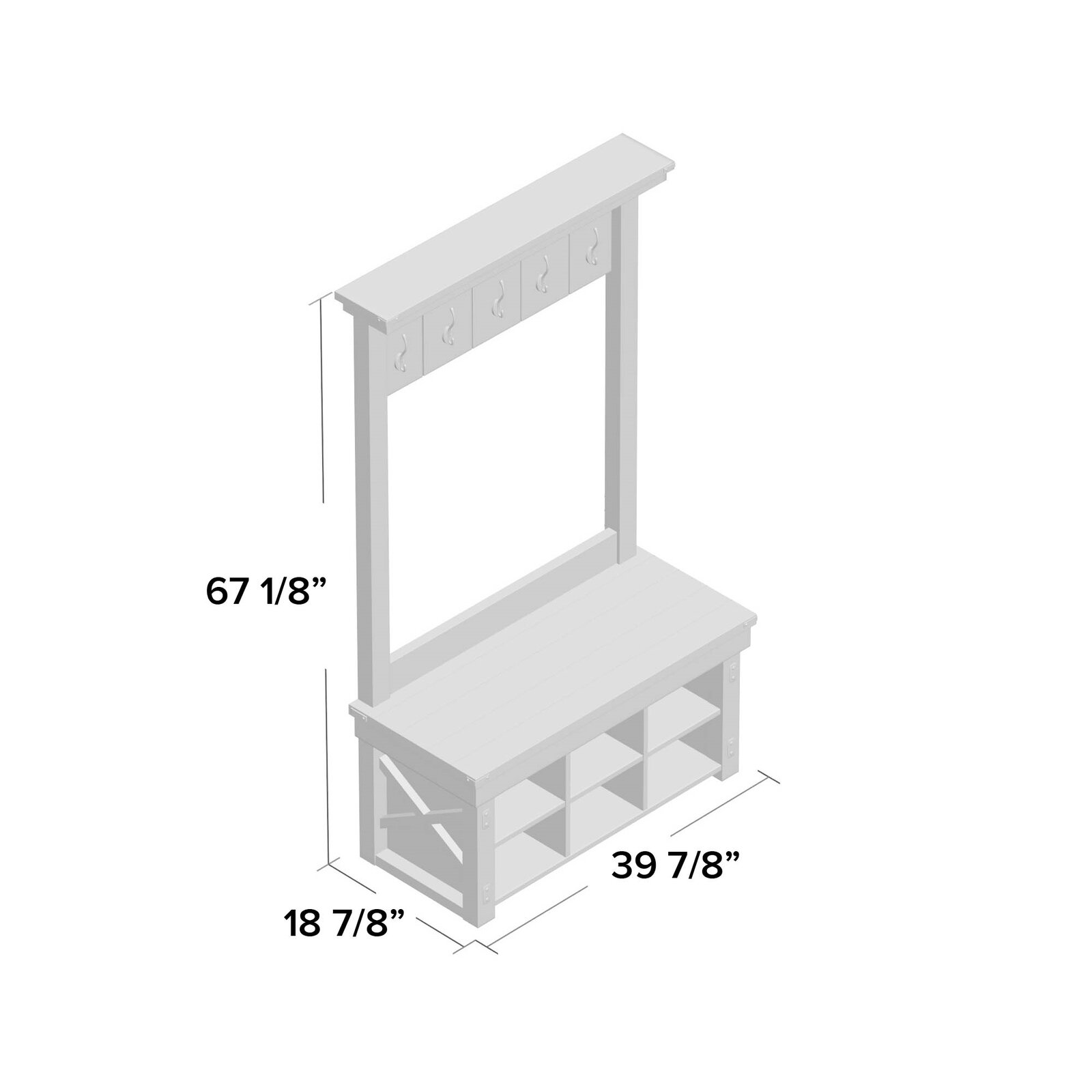 【Furniture】Lauver 40'' Wide Hall Tree with Shoe Storage