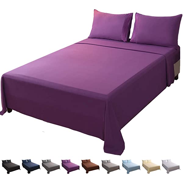 LBRO2M Bed Sheet Set Queen Size 16 Inches Deep Pocket 1800 Thread Count 100% Microfiber Sheet,Bedding Super Soft Comfortable, Cool Warm,4 Piece（Dark Grey） Dark Grey Queen