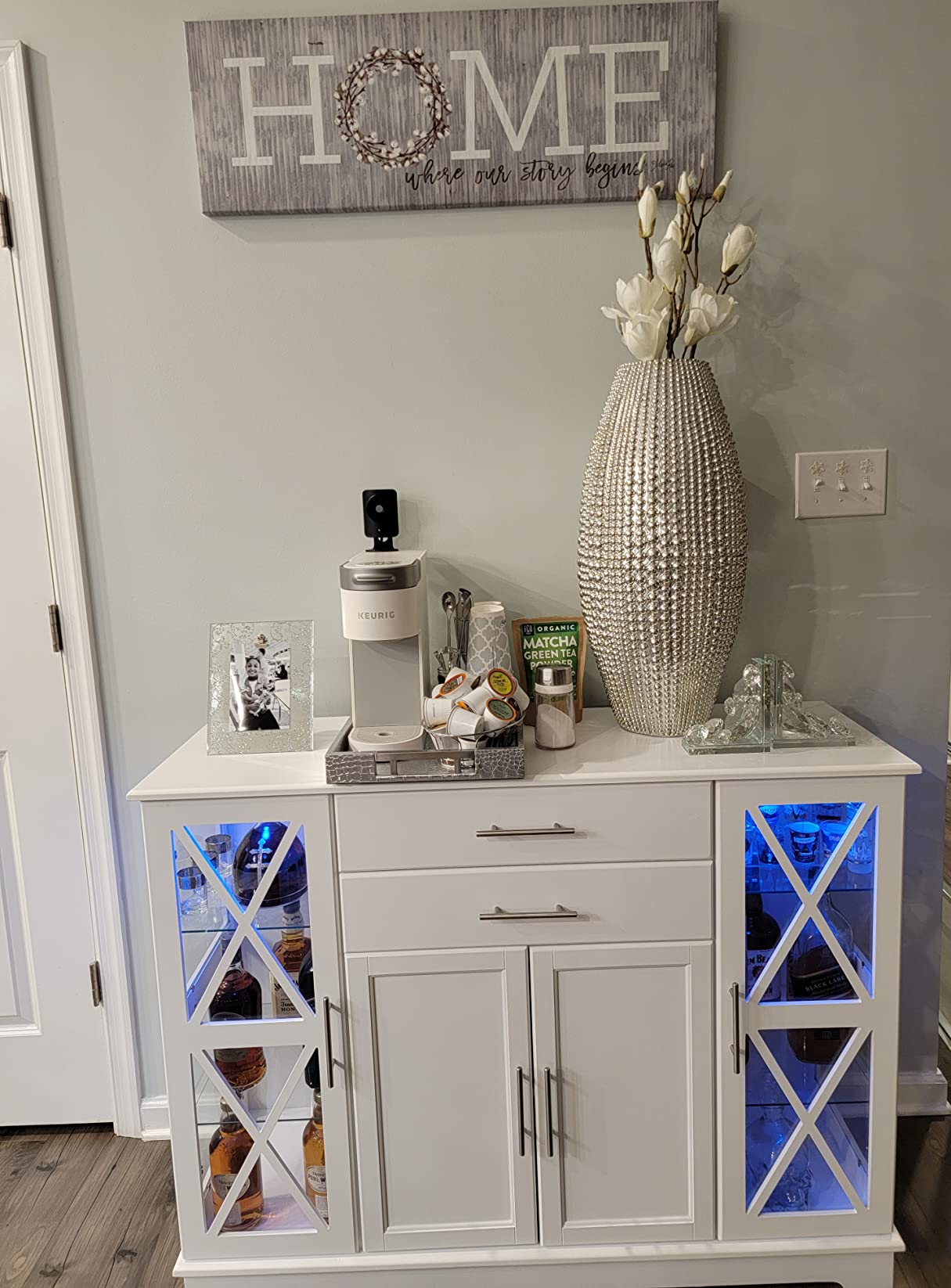 【Furniture】Wood 47 Inch Sideboard Buffet Storage Cabinet Console Sofa Table, Kitchen Dining Room Home Decor