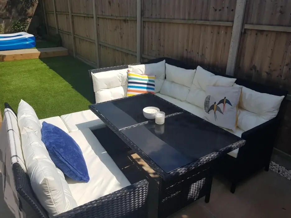 7 Piece Rattan Outdoor Patio Furniture Set Sofa Table Set Wicker