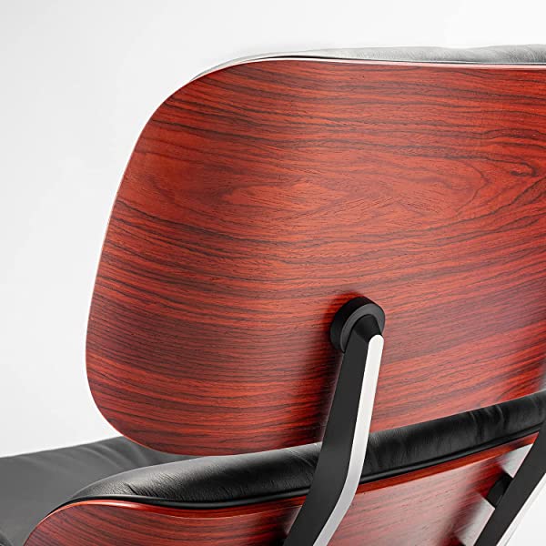 Mid Century Lounge Chair and Ottoman, Modern Chair Classic Design, Top Grain Leather Palisander Wood, Heavy Duty Base Support for Living Room, Study, Lounge, Office (Nomal, Style1-1) Nomal Style1-1