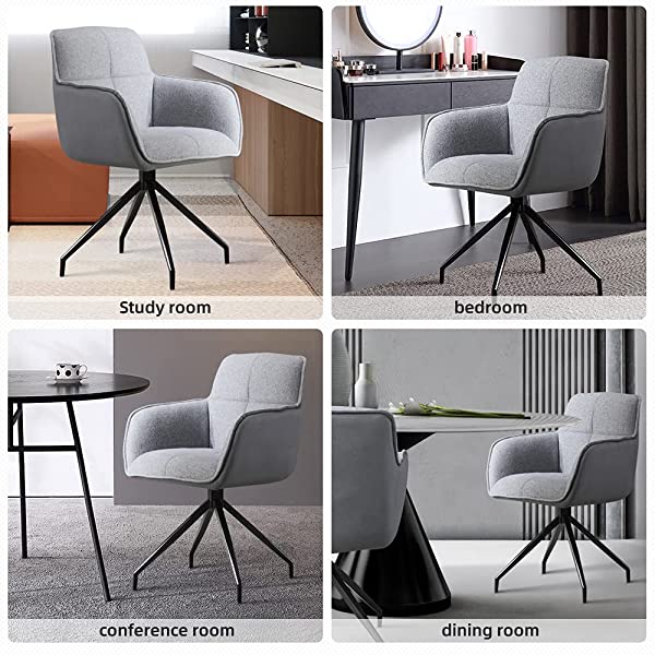 360°Swivel Home Study Velvet Chair Student Sedentary Comfortable Armchair Backrest Desk seat Anchor Rotating Living Chairs (Yellow/Gold)