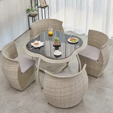 5-Piece Patio Furniture Dining Room Combination For Outdoor And Indoor