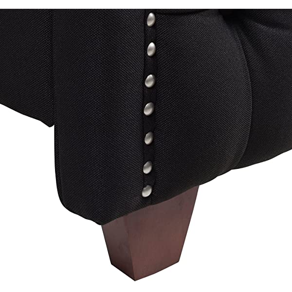 Jennifer Taylor Home Marcella Collection Queen Wingback Tufted Hand-Applied Nail Heads Upholstered Bed, Antique White Antique White Queen