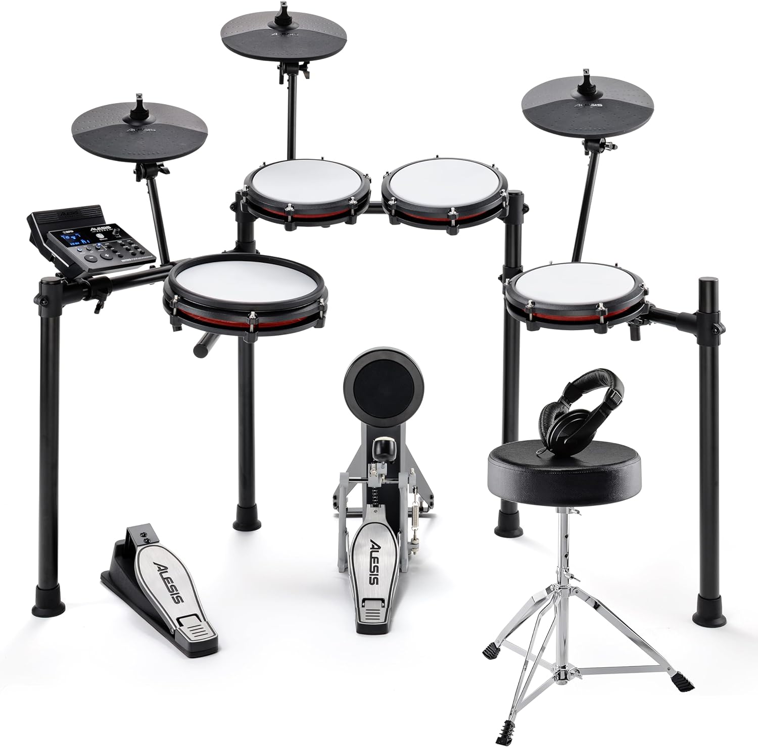 Alesis Nitro Max Kit Electric Drum Set with Quiet Mesh Pads, 10