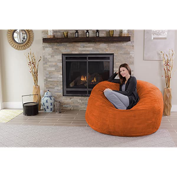 Chill Sack Bean Bag Chair: Giant 5' Memory Foam Furniture Bean Bag - Big Sofa with Soft Micro Fiber Cover - Navy Microsuede - Navy