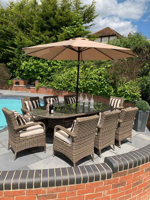 【Home&Garden】HOTSALES 8 SAVANNAH Armchair oval table set.