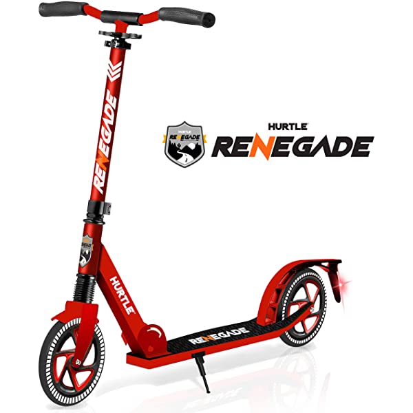 Hurtle Scooter – Scooter for Teenager – Kick Scooter – 2 Wheel Scooter with Adjustable T-Bar Handlebar – Folding Adult Kick Scooter with Alloy Anti-Slip Deck Pink